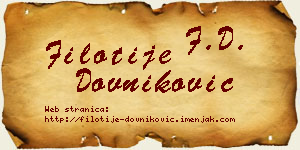 Filotije Dovniković vizit kartica